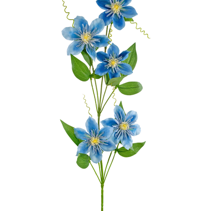 Flor artificial Clematis doble 81 cm azul