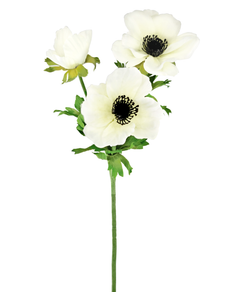 Flor artificial Anémona 56 cm blanca