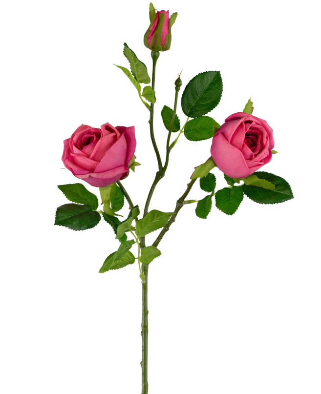 Ramo de Rosa Artificial Toque Real rosa oscuro 72cm