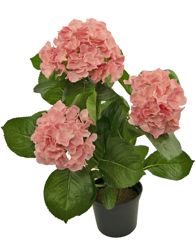 Hortensia Artificial Rosa 35 cm