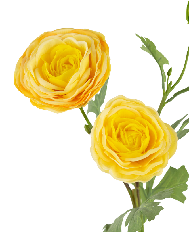 Rosa artificial "Emine" Tacto Real Amarillo 62cm