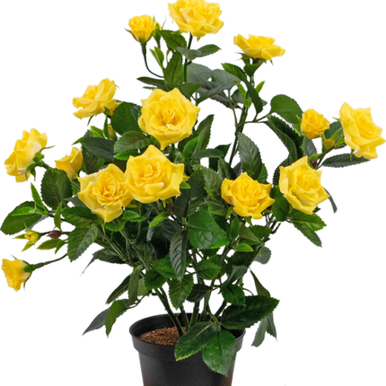 Planta artificial Mini Rosa 35 cm amarilla