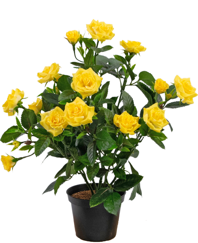 Planta artificial Mini Rosa 35 cm amarilla
