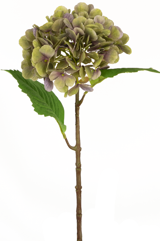 Hortensia artificial Deluxe 55 cm verde/morado