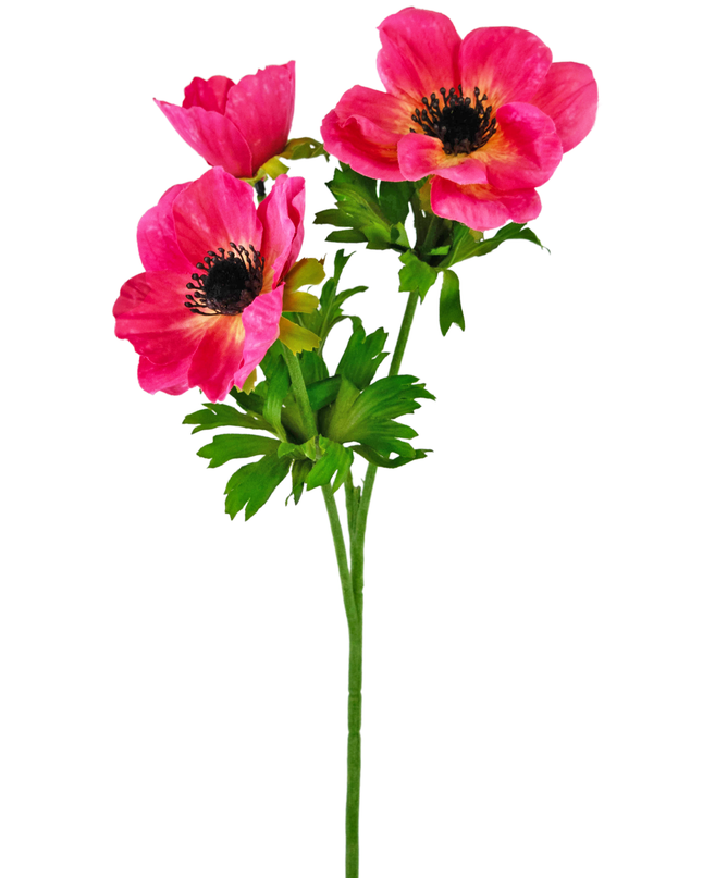 Flor artificial Anémona 56 cm rosa