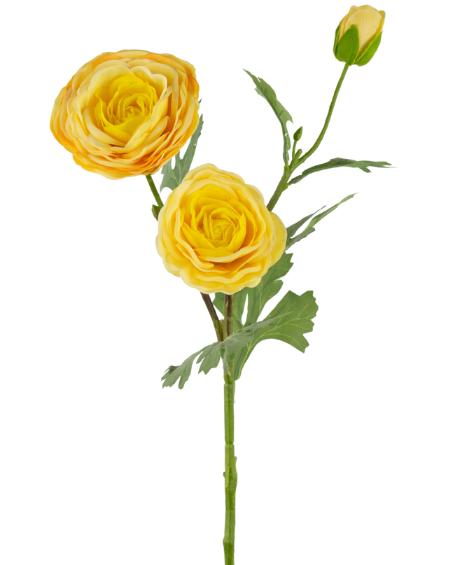 Rosa artificial "Emine" Tacto Real Amarillo 62cm