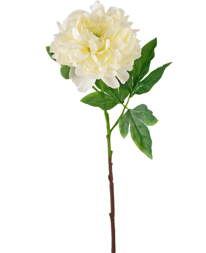 Ramo de flor artificial Peonía 61 cm blanca