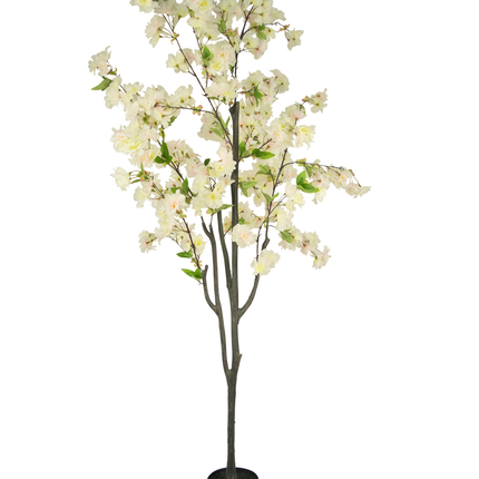 Flor de cerezo artificial 180 cm blanco