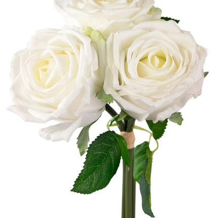 Ramo de rosas artificiales Real Touch Blanco 30cm