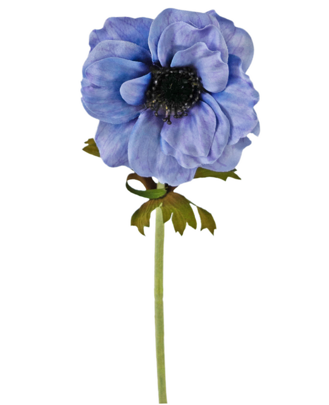 Flor artificial Anémona 35 cm azul