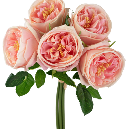 Ramo de rosas artificiales "Carmen" Tacto Real Rosa 36cm