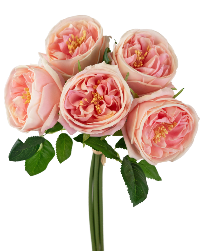 Ramo de rosas artificiales "Carmen" Tacto Real Rosa 36cm