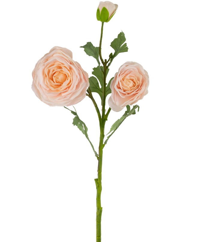 Rosa artificial "Emine" Toque Real Melocotón 62cm