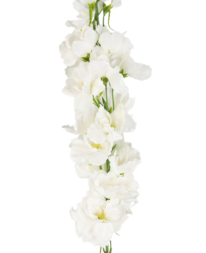 Flor artificial Aconito Real Touch Blanco 90cm