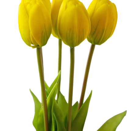 Ramo de tulipanes artificiales Real Touch Amarillo 40cm