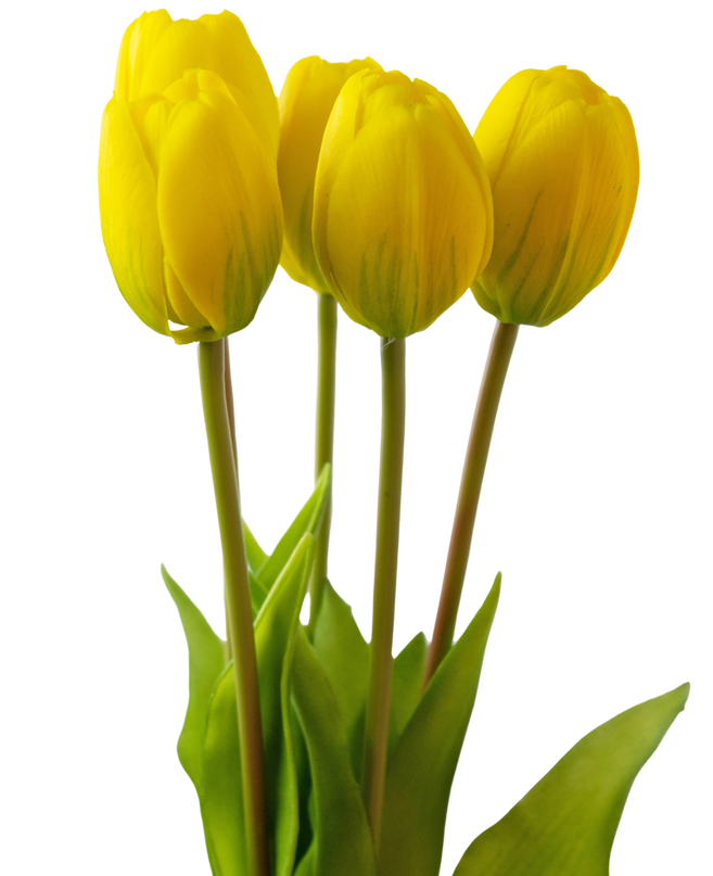 Ramo de tulipanes artificiales Real Touch Amarillo 40cm