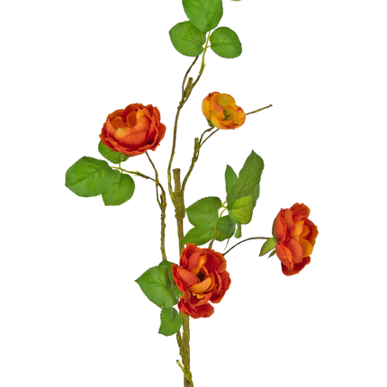 Rosa artificial ramificada 90 cm roja