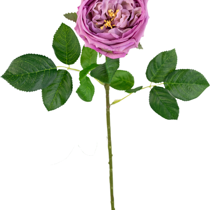 Rosa artificial de jardín "Anniken" Tacto real morada 72cm