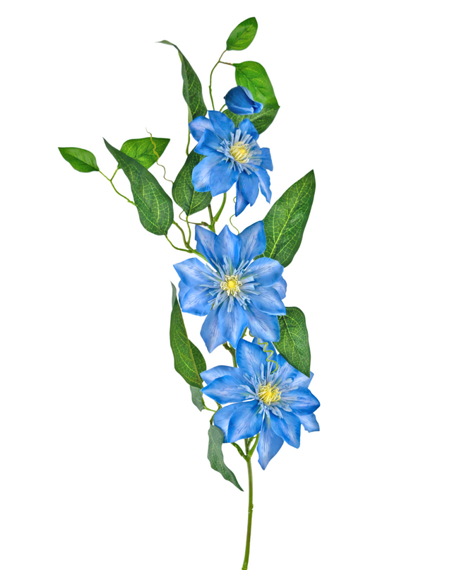 Flor artificial Clematis grande 81 cm azul