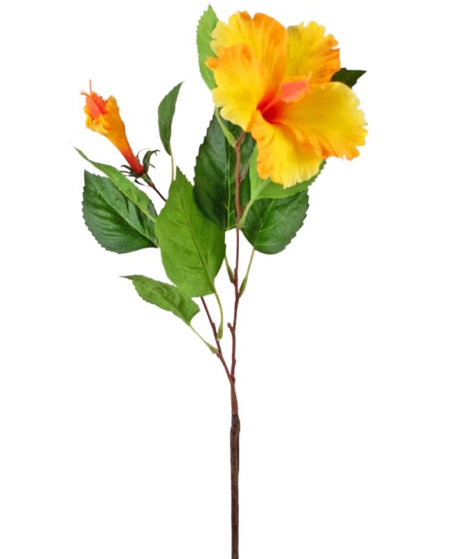 Flor artificial Hibisco 64 cm amarillo
