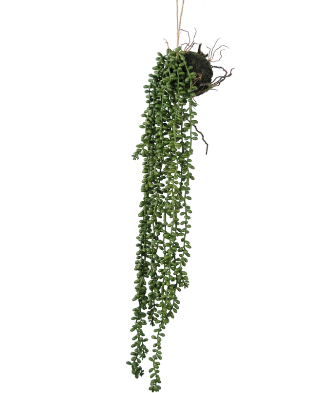Planta artificial colgante Senecio bola 58 cm