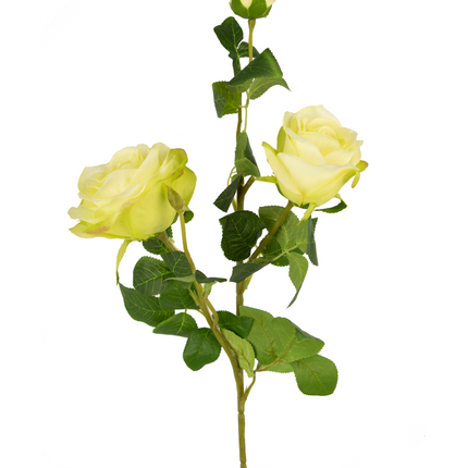 Rosa artificial Neo deluxe 75 cm blanca/verde