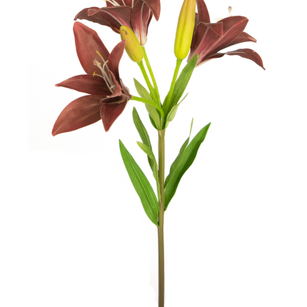 Ramo de flor artificial Lirio asiático 76 cm morado