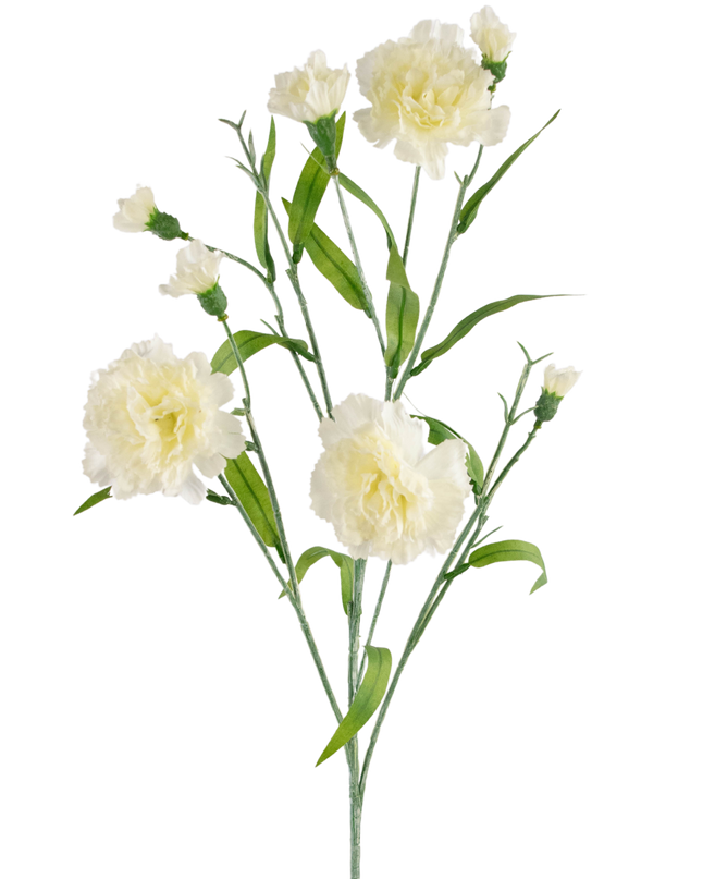 Ramo de claveles flor artificial 70 cm blanco