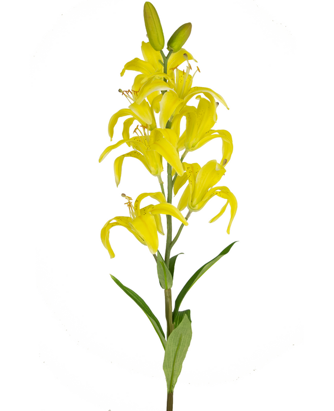 Ramo de flor artificial Lirio martagón 78 cm amarillo