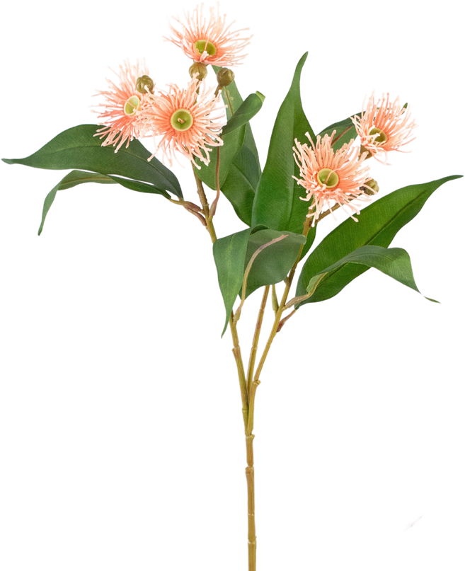 Rama artificial Eucalipto en flor 62 cm rosa viejo