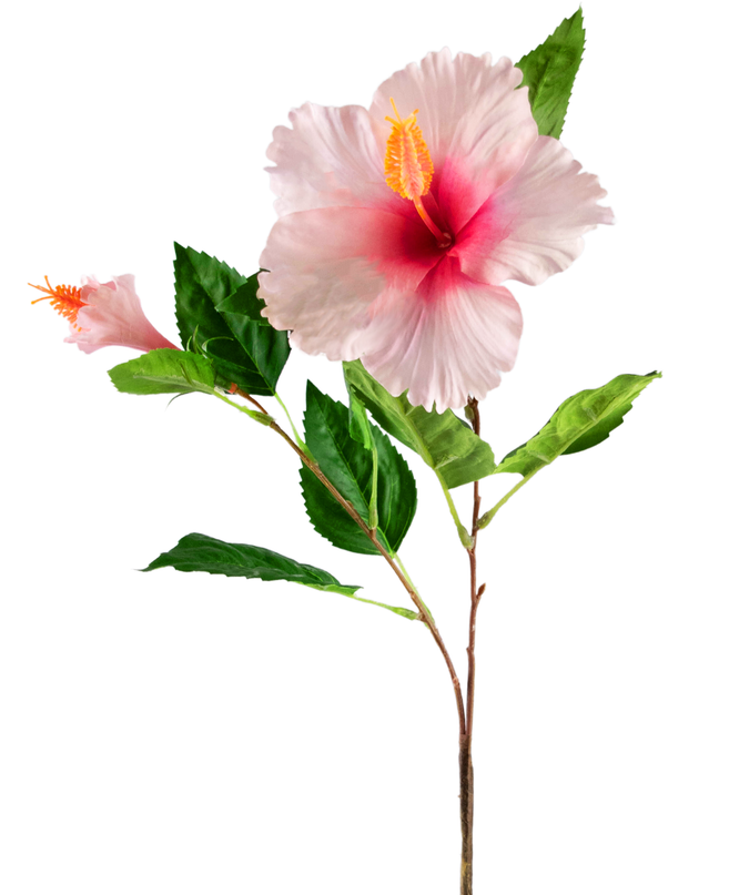 Flor artificial Hibisco 64 cm rosa claro