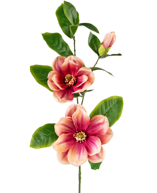 Ramo de flor artificial Magnolia 82 cm rosa/blanco