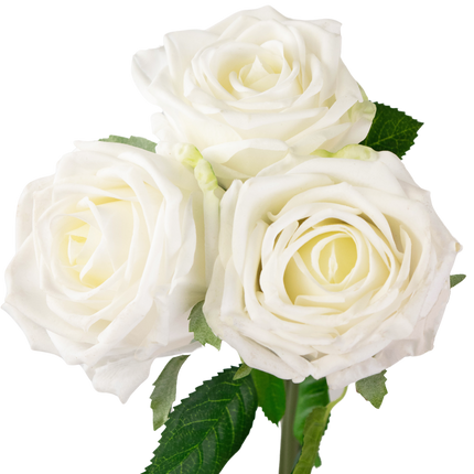 Ramo de rosas artificiales Real Touch Blanco 30cm