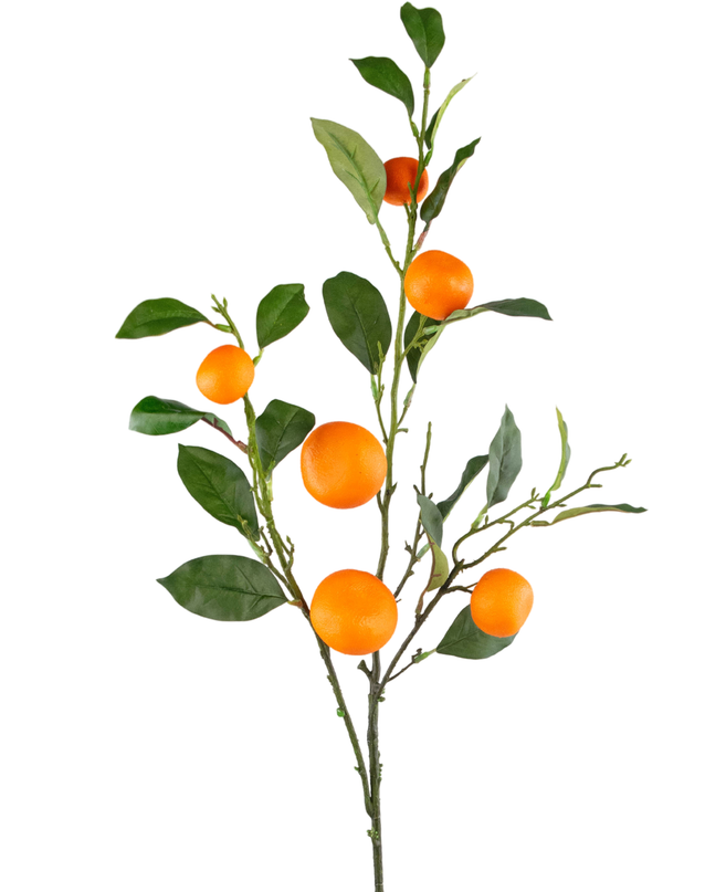 Rama de mandarina artificial 104 cm naranja