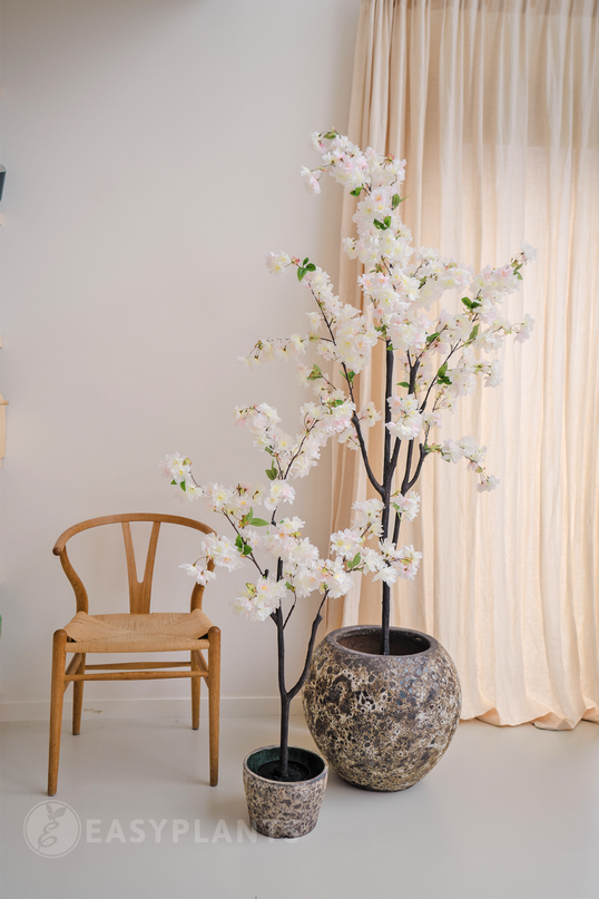 Flor de cerezo artificial 180 cm blanco