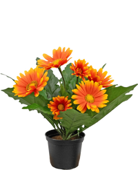 Planta artificial Gerbera 28 cm naranja