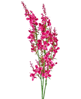 La Flor Artificial Catnip 75 cm rosa tiene un tallo de flores artificiales de color rosa vibrante con hojas verdes, aisladas sobre un fondo blanco.