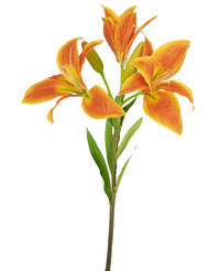 Ramo de flor artificial Lirio asiático 66 cm naranja