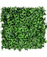El seto artificial Ivy 50x50 cm UV es un panel cuadrado densamente cubierto con hojas de hiedra artificiales de un verde vibrante, que proporcionan un aspecto exuberante y natural sobre cualquier fondo liso.