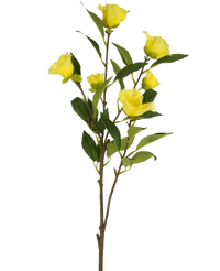 Ramo de flor artificial Cammellia 80 cm amarillo