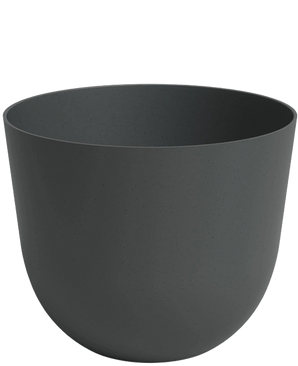 El Planter Havanna Ø40cm x H33cm es un cuenco redondo, liso, de color gris oscuro mate, con lados lisos y sin adornos visibles, sobre un fondo blanco.