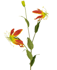 Ramo de flor artificial Gloriosa 81 cm rojo/amarillo